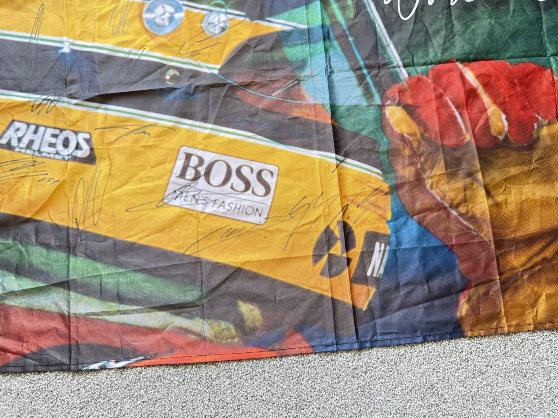 Ayrton Senna-Multi Signed Flag - Image 11