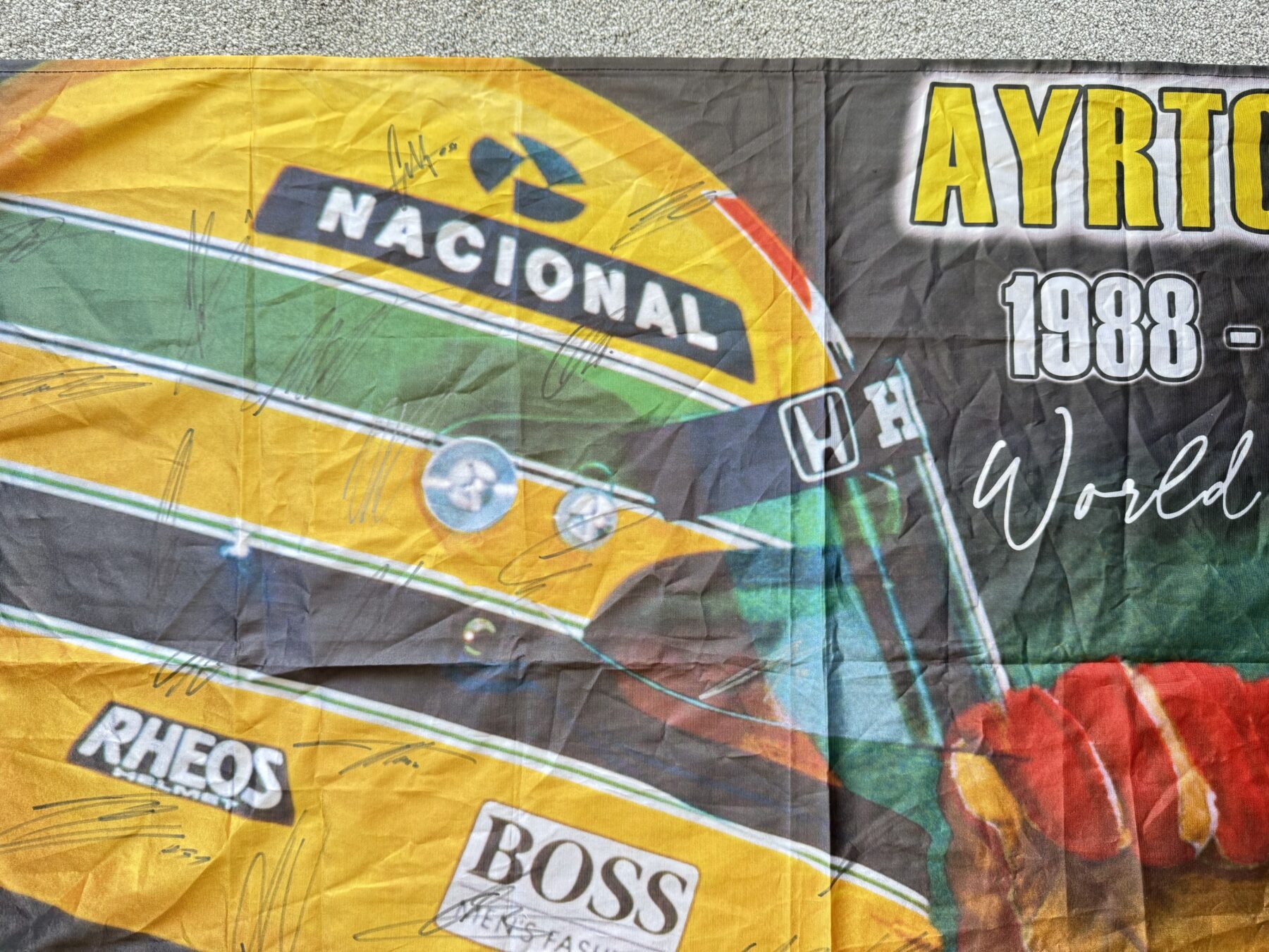 Ayrton Senna-Multi Signed Flag - Image 10