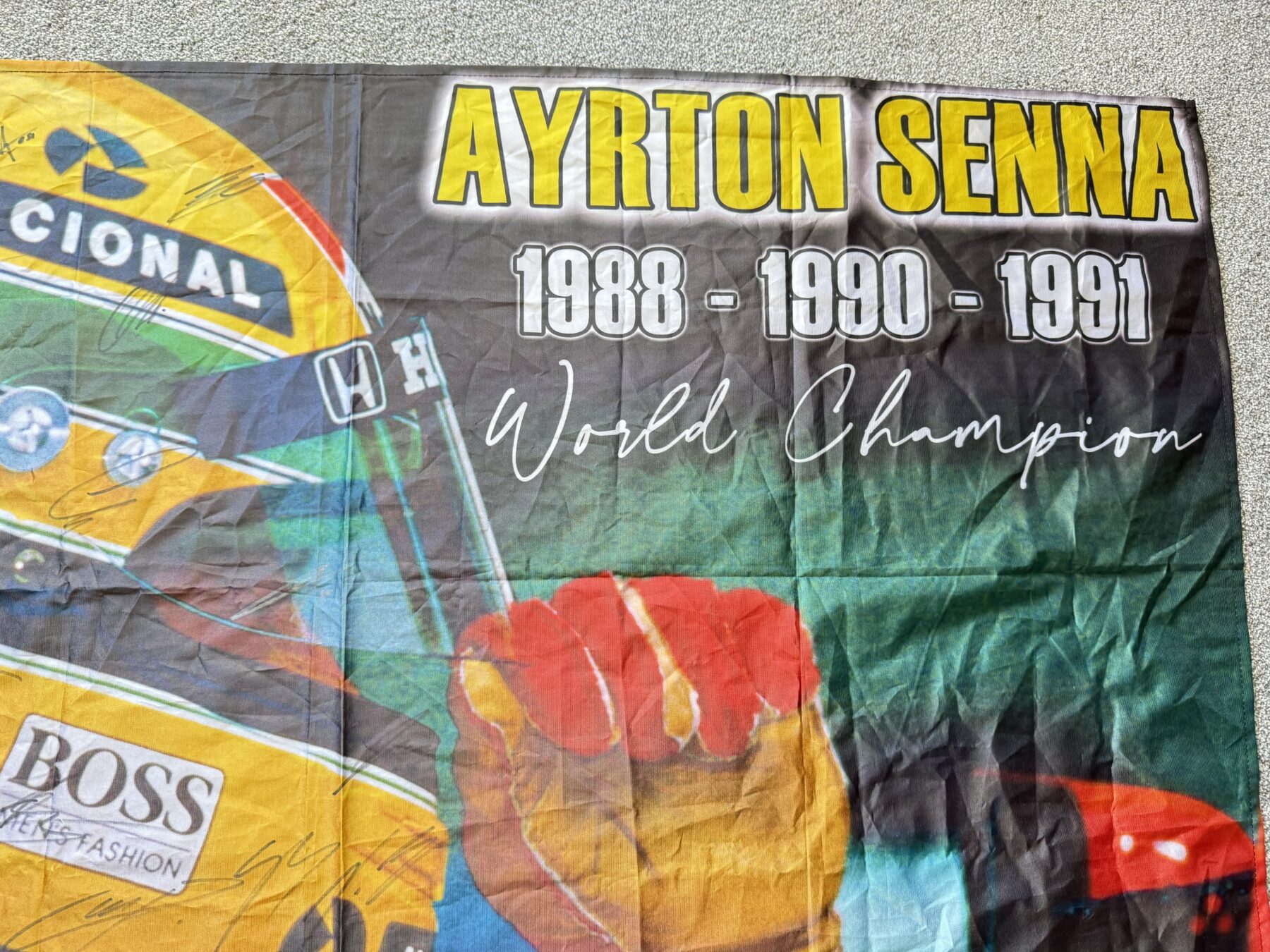 Ayrton Senna-Multi Signed Flag - Image 5