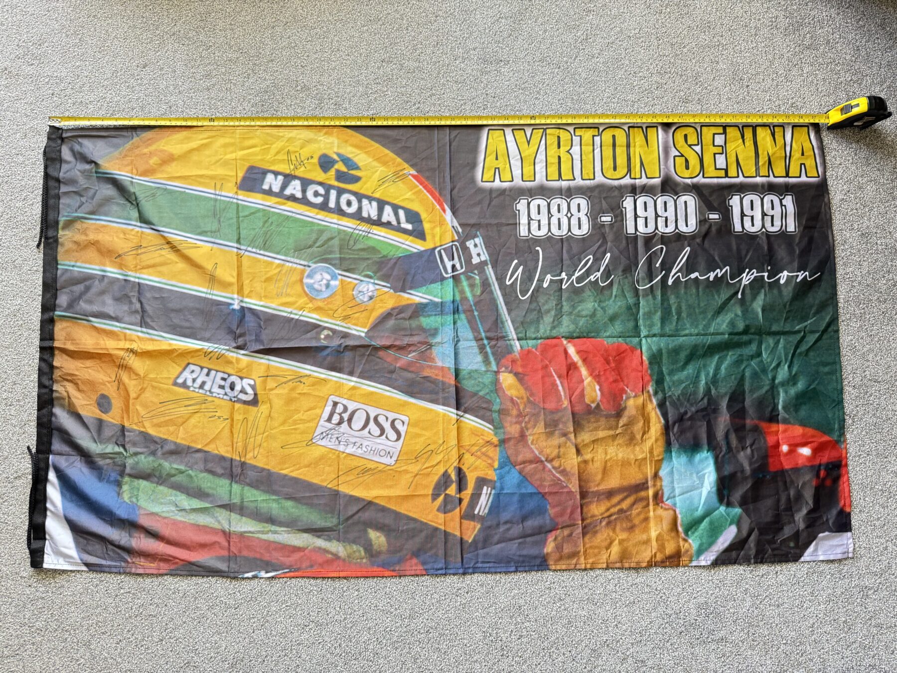 Ayrton Senna-Multi Signed Flag