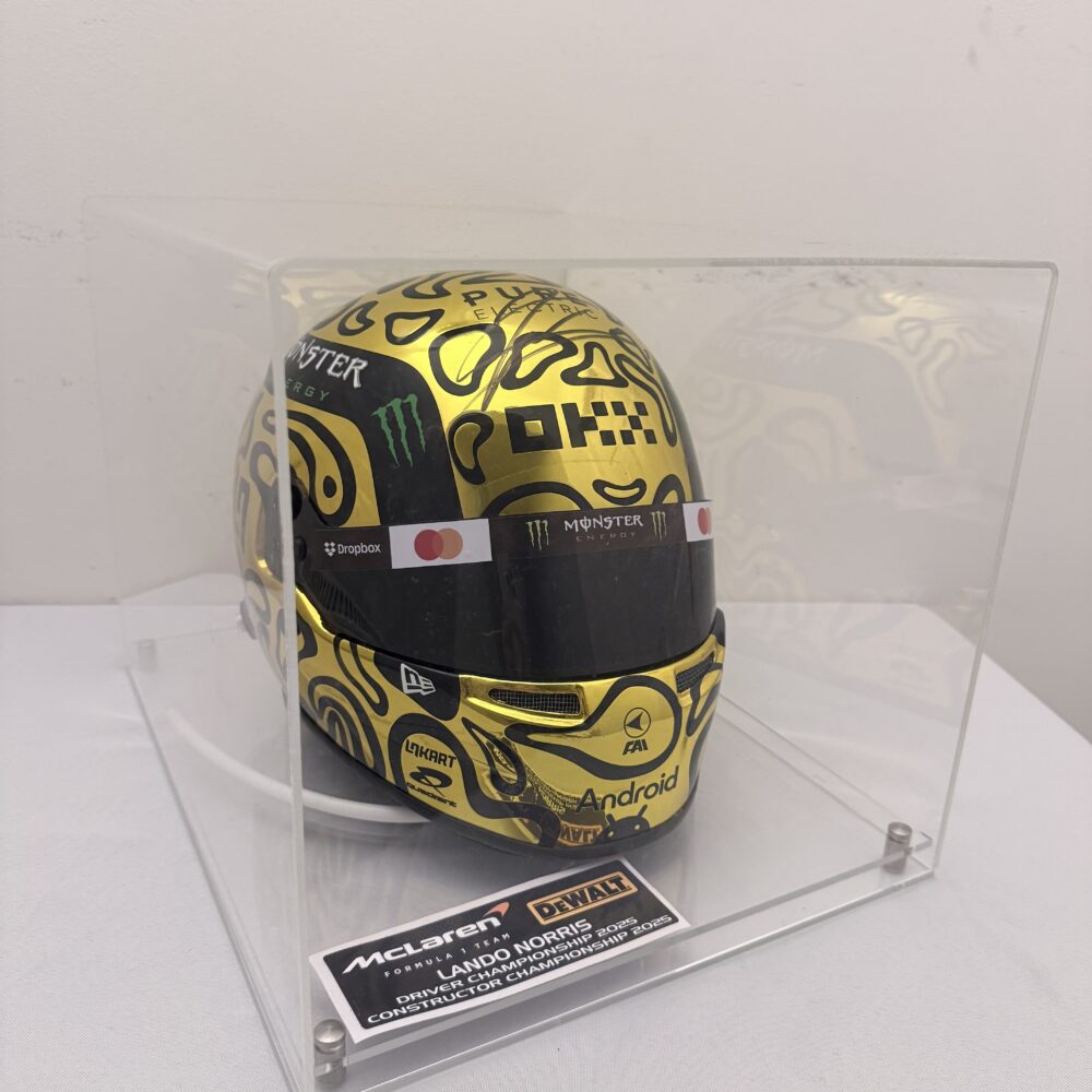 Lando Norris “golden” helmet Signed