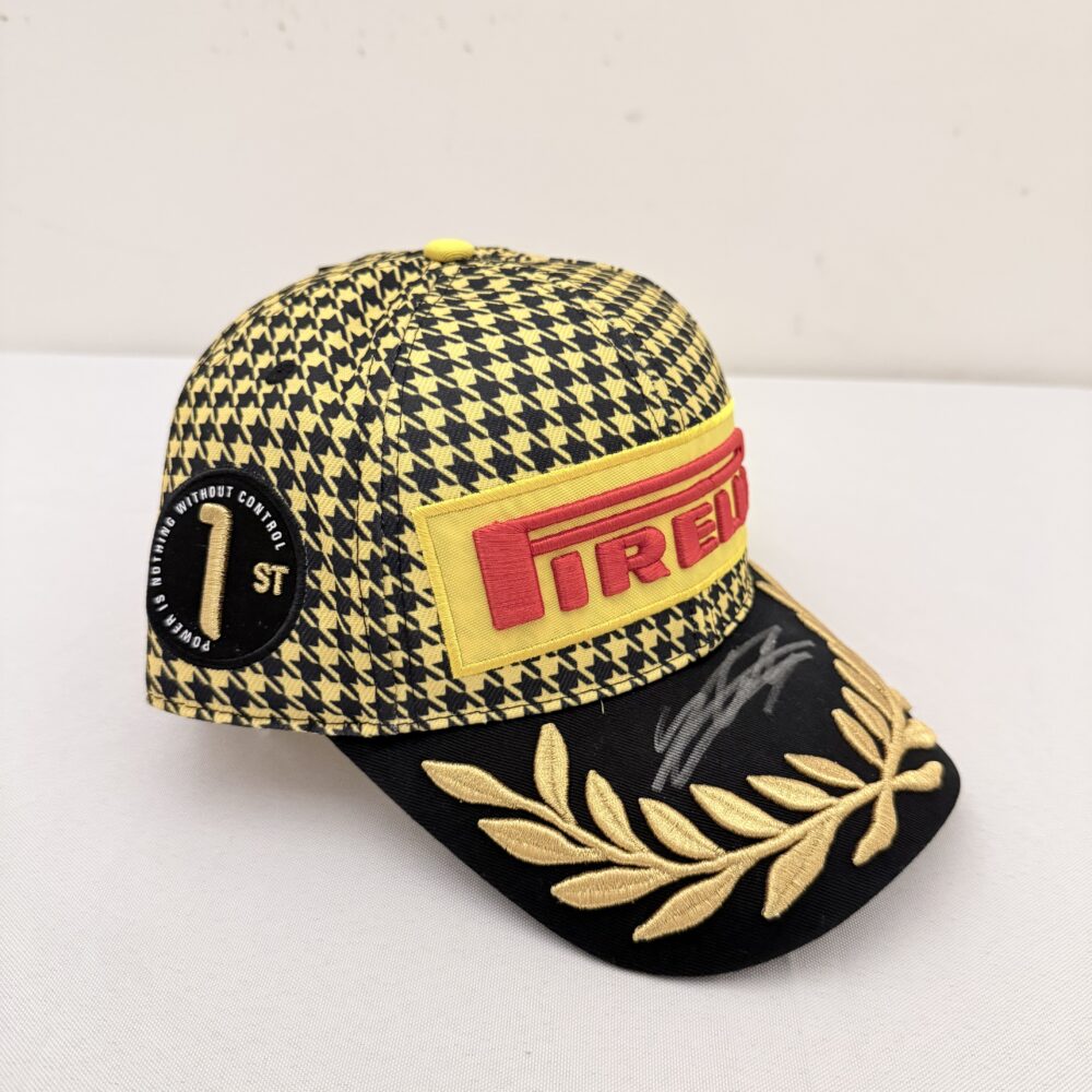 British Grand Prix 2026-Pirelli Podium 1st Place cap-Multi Signed-Charles,George,Lewis and Lando